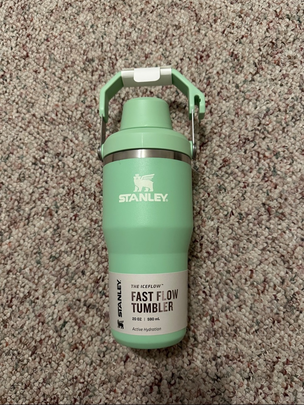 Stanley Mint Green Insulated Travel Bottle with White Logo